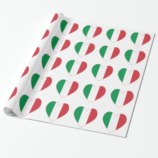 Italiaanse Hart Vlag Cadeaupapier (Uitgerold)