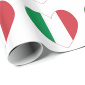 Italiaanse Hart Vlag Cadeaupapier (Rol Hoek)