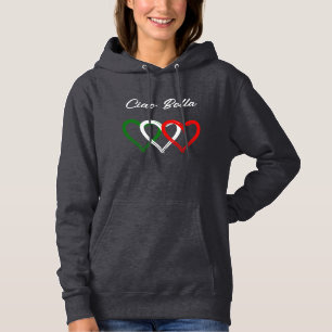 Italiaanse harten Ciao Bella Jouw tekst Hoodie