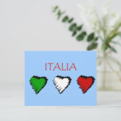 Italiaanse harten vlag van Italië Italiaanse liefd Briefkaart (Staand voorkant)