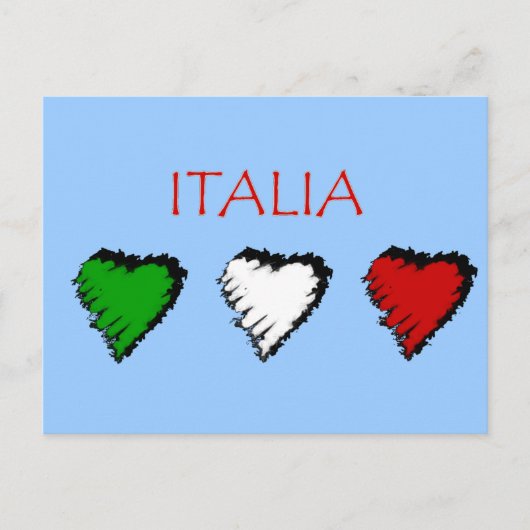 Italiaanse harten vlag van Italië Italiaanse liefd Briefkaart (Voorkant)