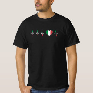 Italiaanse hartslag Ik hou van Italië Vlaggenhuisl T-shirt