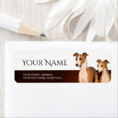 italiaanse hazewindhonden retouradreslabel etiket (Insitu)