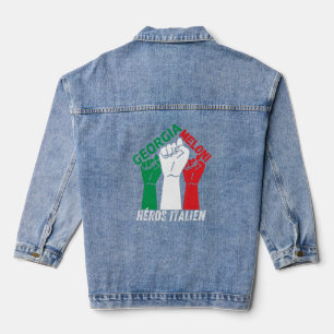 Italiaanse helden Georgië Meloni Héros Italien Denim Jacket