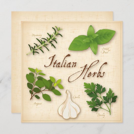 Italiaanse Herbs Recipe Card (Voorkant / Achterkant)