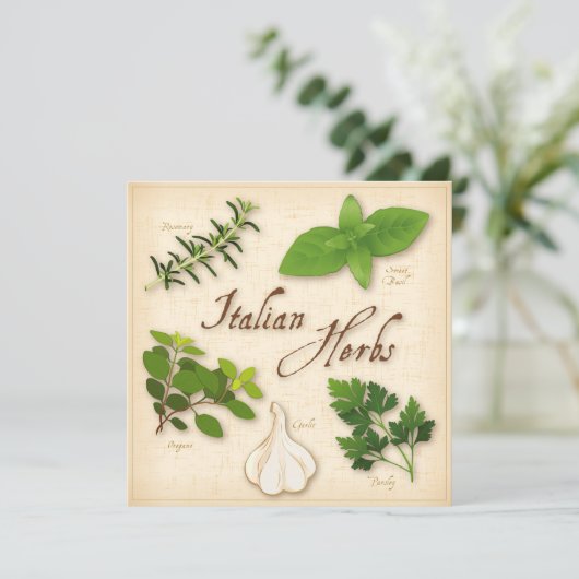 Italiaanse Herbs Recipe Card (Staand voorkant)