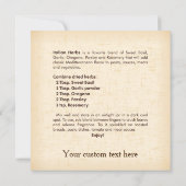 Italiaanse Herbs Recipe Card (Achterkant)