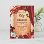 Italiaanse Herfst Elopement bruiloft Receptie Foto Kaart (Staand voorkant)