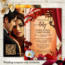 Italiaanse Herfst Elopement bruiloft Receptie Foto Kaart