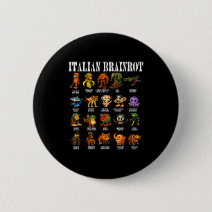 Italiaanse Hersenrot Italiaanse Hersenrot Grappige Ronde Button 5,7 Cm