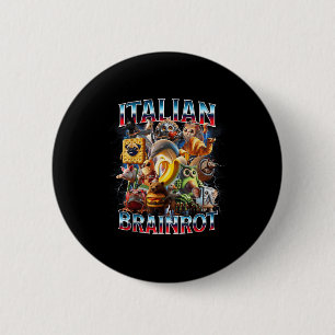 Italiaanse hersenrot Italiaanse hersenrot grappige Ronde Button 5,7 Cm