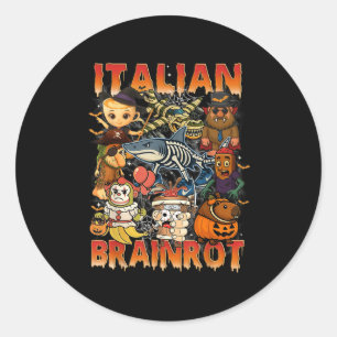 Italiaanse Hersenrot Meme Italiaanse Hersenrot Hal Ronde Sticker