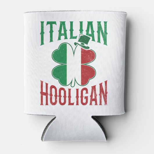 Italiaanse holigan Italië vlag Shamrock St Patrick Blikjeskoeler (Voorkant)