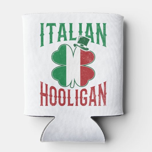 Italiaanse holigan Italië vlag Shamrock St Patrick Blikjeskoeler (Achterkant)