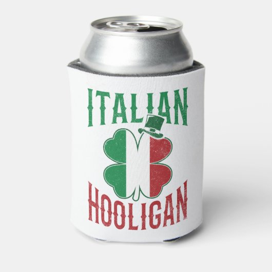 Italiaanse holigan Italië vlag Shamrock St Patrick Blikjeskoeler (Blikje Achterkant)