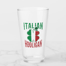 Italiaanse holigan Italië vlag Shamrock St Patrick Glas