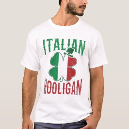 Italiaanse holigan Italië vlag Shamrock St Patrick T-shirt