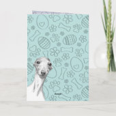 Italiaanse hond van Greyhound Paaspatroon Cute Pas Feestdagen Kaart (Achterkant)