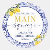 Italiaanse Hoofdprijs Bruidsfeest Citroen Ronde Sticker (Voorkant)