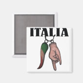 ITALIAANSE HOORN MET KWAAD OOG, CORNO MAGNEET (Voorkant / Achterkant)