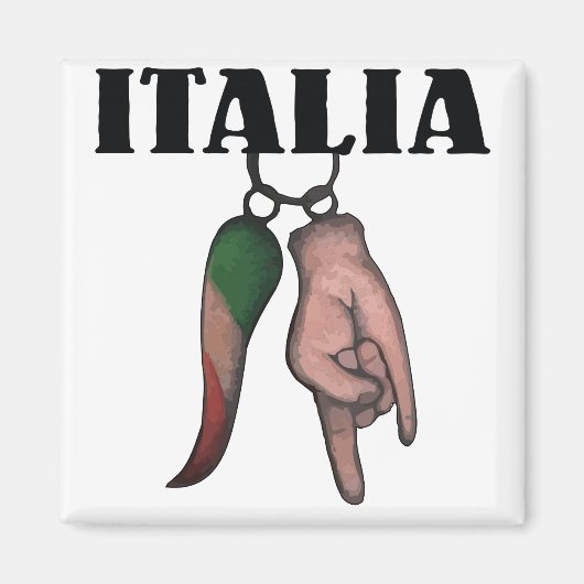 ITALIAANSE HOORN MET KWAAD OOG, CORNO MAGNEET (Voorkant)