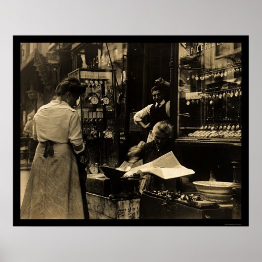Italiaanse horlogemaker in New York City 1912 Poster (Voorkant)