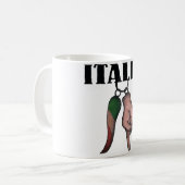 ITALIAANSE HORN COFFEE CUP, MOK MET EVIL EYE, CORN (Voorkant links)
