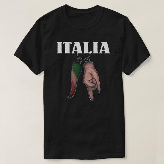 ITALIAANSE HORN EN HAND T SHIRT (Design voorkant)