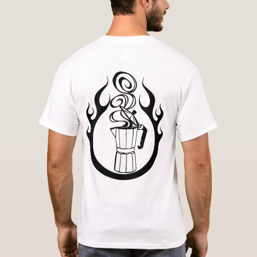 Italiaanse hotkoffiezetapparaat t-shirt (Achterkant)