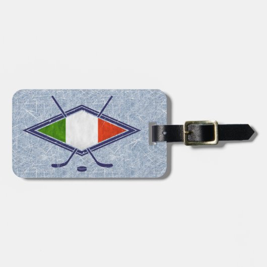 Italiaanse Ice Hockey Bagagelabel Sjabloon (Voorkant horizontaal)