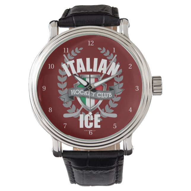 Italiaanse Ice Hockey Wristwatch Horloge (Voorkant)