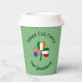 Italiaanse Iers-Amerikaanse Shamrock Personalised  Papieren Bekers (Achterkant)