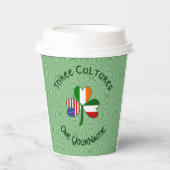 Italiaanse Iers-Amerikaanse Shamrock Personalised  Papieren Bekers (Voorkant)