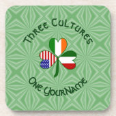 Italiaanse Ierse Amerikaanse Shamrock gepersonalis Bier Onderzetter (Voorkant)
