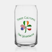 Italiaanse Ierse Amerikaanse Shamrock gepersonalis Blikvorm Glas (Voorkant)