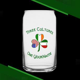 Italiaanse Ierse Amerikaanse Shamrock gepersonalis Blikvorm Glas