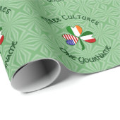 Italiaanse Ierse Amerikaanse Shamrock gepersonalis Cadeaupapier (Rol Hoek)