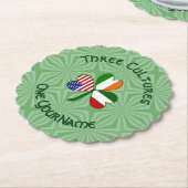 Italiaanse Ierse Amerikaanse Shamrock gepersonalis Kartonnen Onderzetters (Gekanteld)