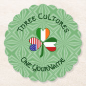 Italiaanse Ierse Amerikaanse Shamrock gepersonalis Kartonnen Onderzetters (Voorkant)