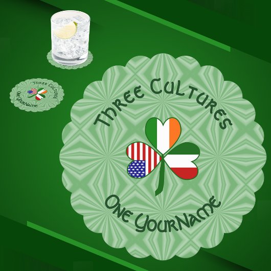Italiaanse Ierse Amerikaanse Shamrock gepersonalis Kartonnen Onderzetters