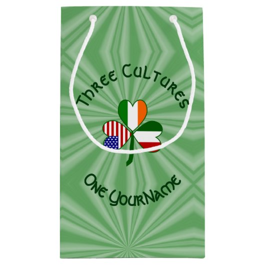 Italiaanse Ierse Amerikaanse Shamrock gepersonalis Klein Cadeauzakje (Achterkant)