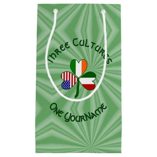 Italiaanse Ierse Amerikaanse Shamrock gepersonalis Klein Cadeauzakje (Voorkant)