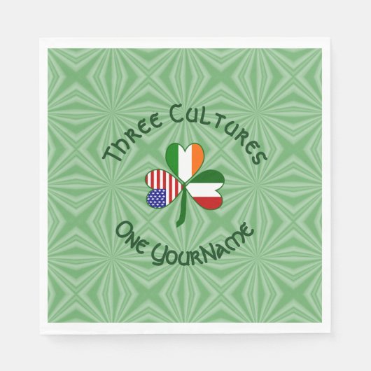 Italiaanse Ierse Amerikaanse Shamrock gepersonalis Servet (Voorkant)
