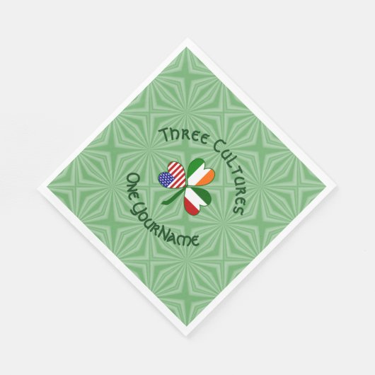 Italiaanse Ierse Amerikaanse Shamrock gepersonalis Servet (Hoek)