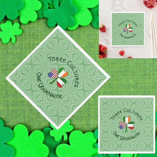 Italiaanse Ierse Amerikaanse Shamrock gepersonalis Servet