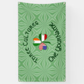 Italiaanse Ierse Amerikaanse Shamrock gepersonalis Spandoek (Verticaal)