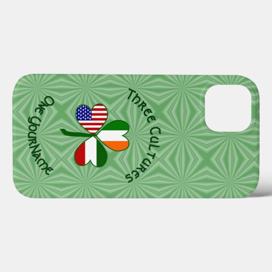 Italiaanse Ierse Amerikaanse Shamrock vlag geperso Case-Mate iPhone Case (Achterkant (horizontaal))