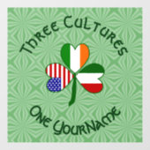 Italiaanse Ierse Amerikaanse Shamrock vlag geperso Raamsticker (Vel)