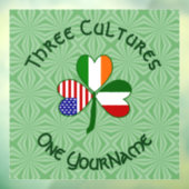 Italiaanse Ierse Amerikaanse Shamrock vlag geperso Raamsticker (Vel 3)