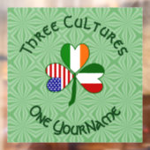 Italiaanse Ierse Amerikaanse Shamrock vlag geperso Raamsticker (Vel 2)
